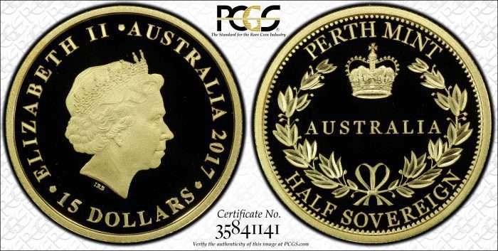 Australia 2017 Half Sovereign PCGS PR70