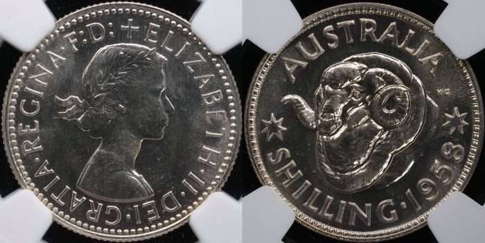 Australia 1958 Shilling - NGC PF66