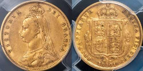 Australia 1891 Sydney JEB Half Sovereign - PCGS XF45